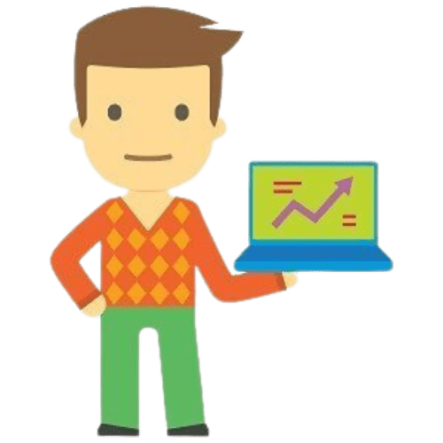 Vector image man holding laptop