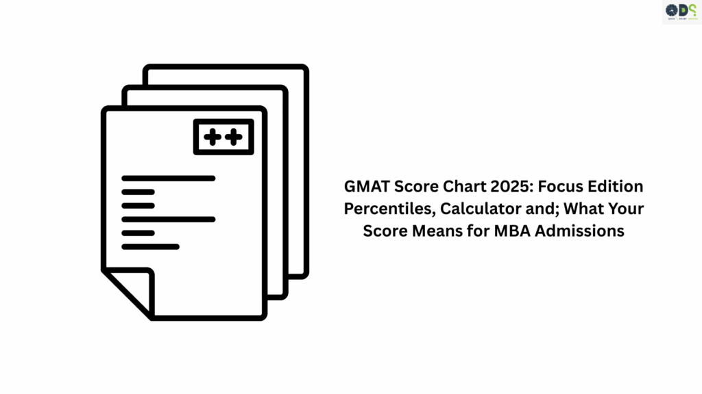 GMAT Score Chart 2025 Focus Edition showing percentiles, calculator, and MBA admission insights