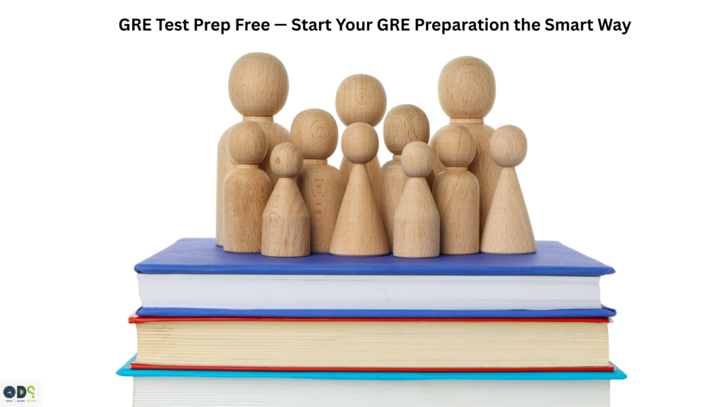 GRE test prep free resources showing students starting GRE preparation with books and guided learning support.
