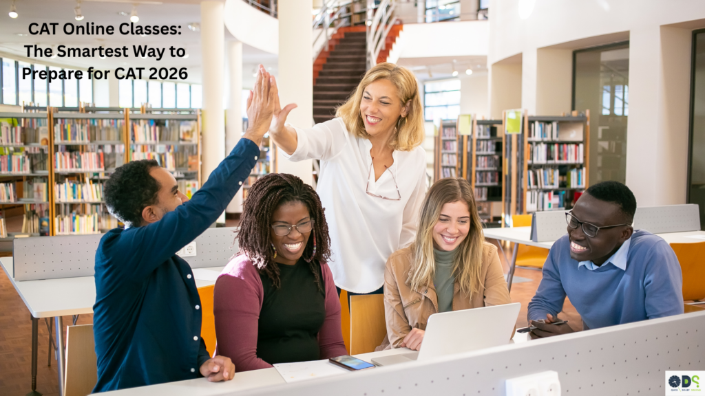 CAT online classes session showing students learning together with expert guidance while preparing for CAT exam 2026 through structured online coaching.
