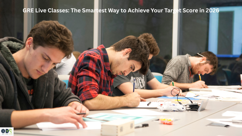 GRE live classes students attending a focused classroom session while preparing for the GRE exam with expert guidance and structured learning support.