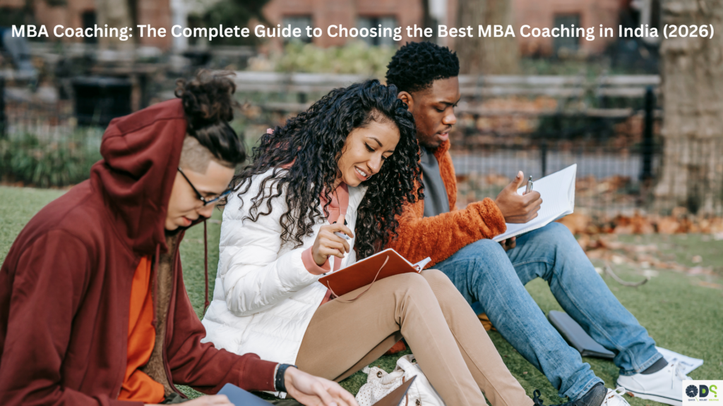 MBA coaching students studying together outdoors preparing for CAT exam at a top MBA coaching institute in India