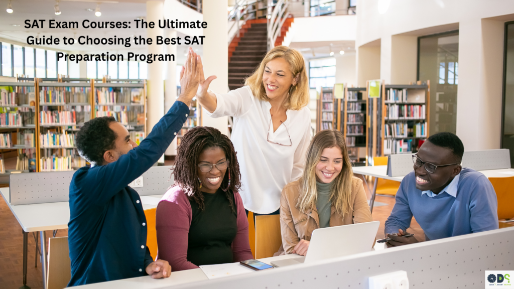 Students attending SAT exam courses in a classroom environment, preparing for SAT with expert guidance and structured learning programs.