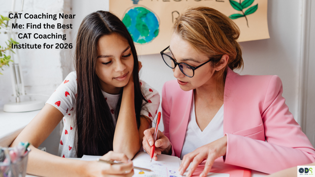 CAT coaching near me classroom session showing a student receiving personalized guidance from an expert mentor at QDS Pro, one of the best CAT coaching institutes for 2026.
