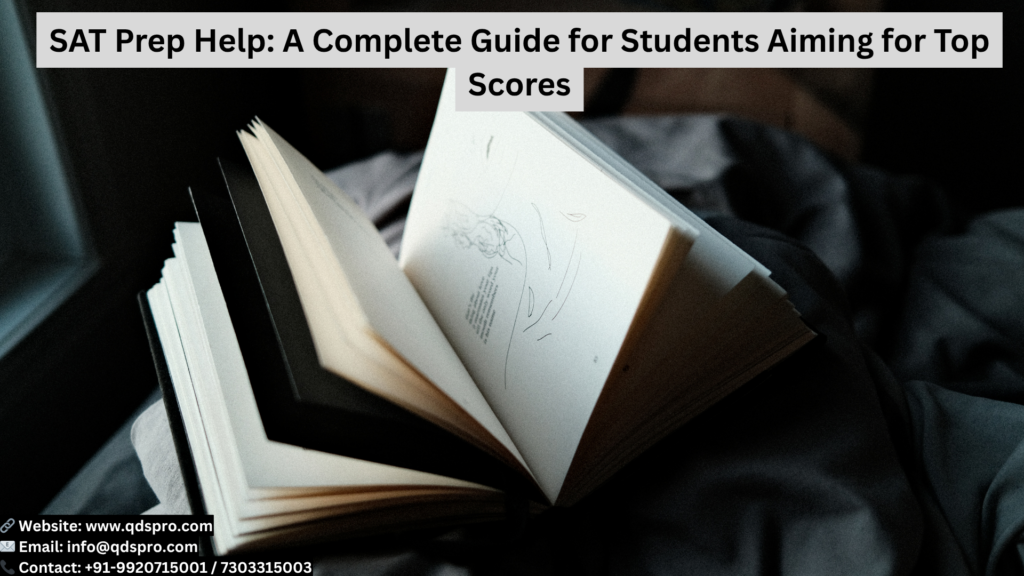 SAT prep help with open study books and personalized Digital SAT preparation resources designed to help students improve SAT scores through expert SAT coaching and strategic SAT study plans.
