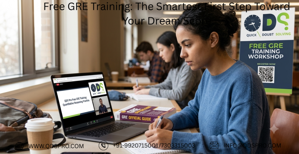 Free GRE Training workshop with a student preparing for the GRE using QDS Pro online GRE training and official GRE study materials.